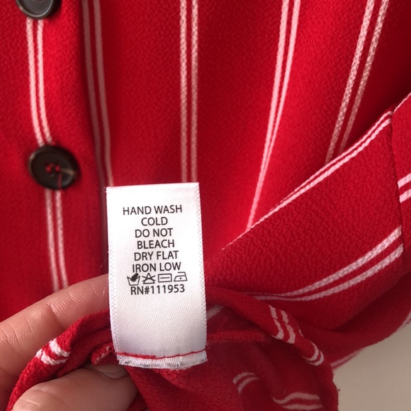 DONATED - Active USA striped button up top - Picture 6 of 7